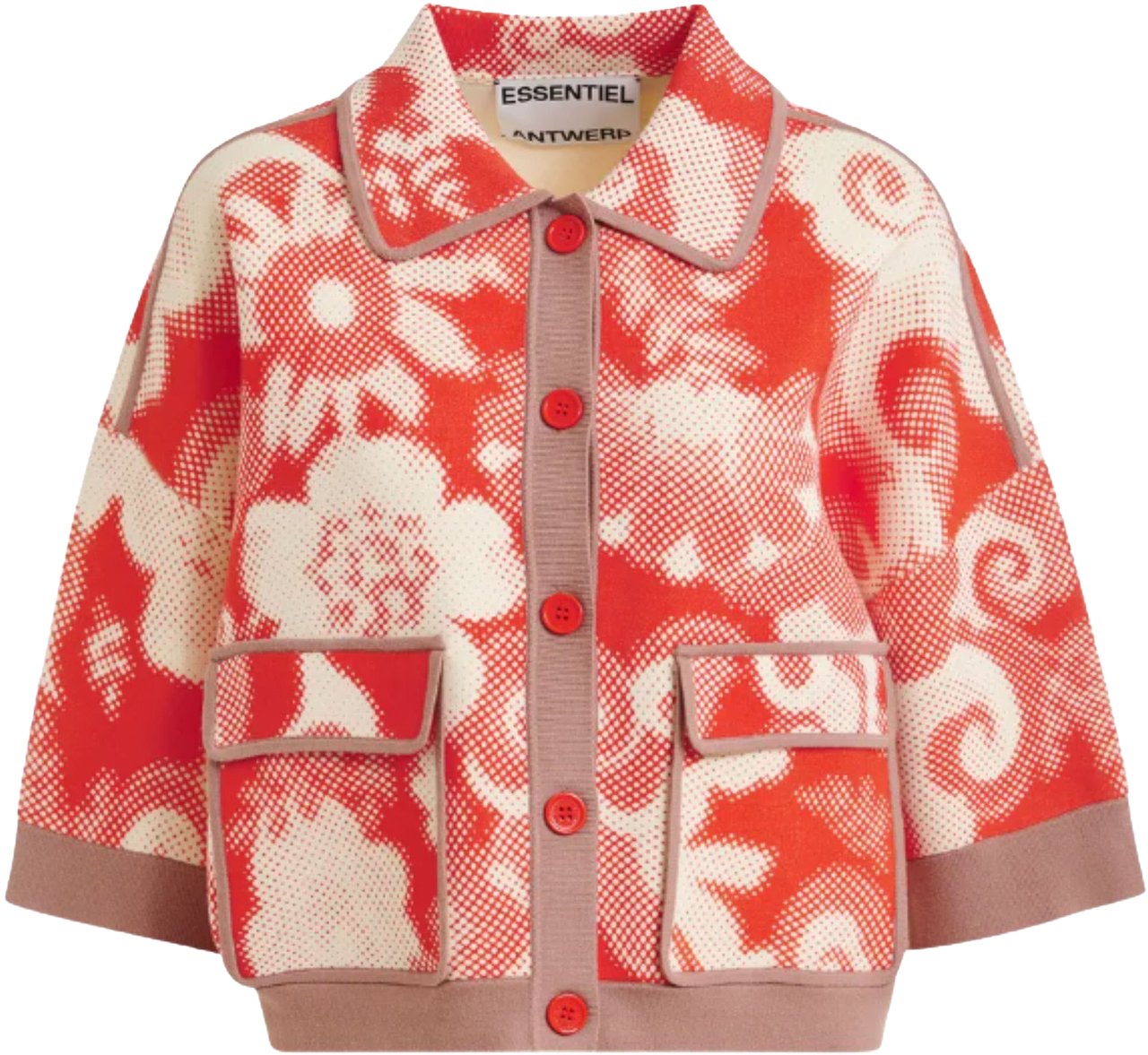 Essentiel Antwerp Essentiel Antwerp Printed Knit Jacket Jackets Oranje Joly Oranje