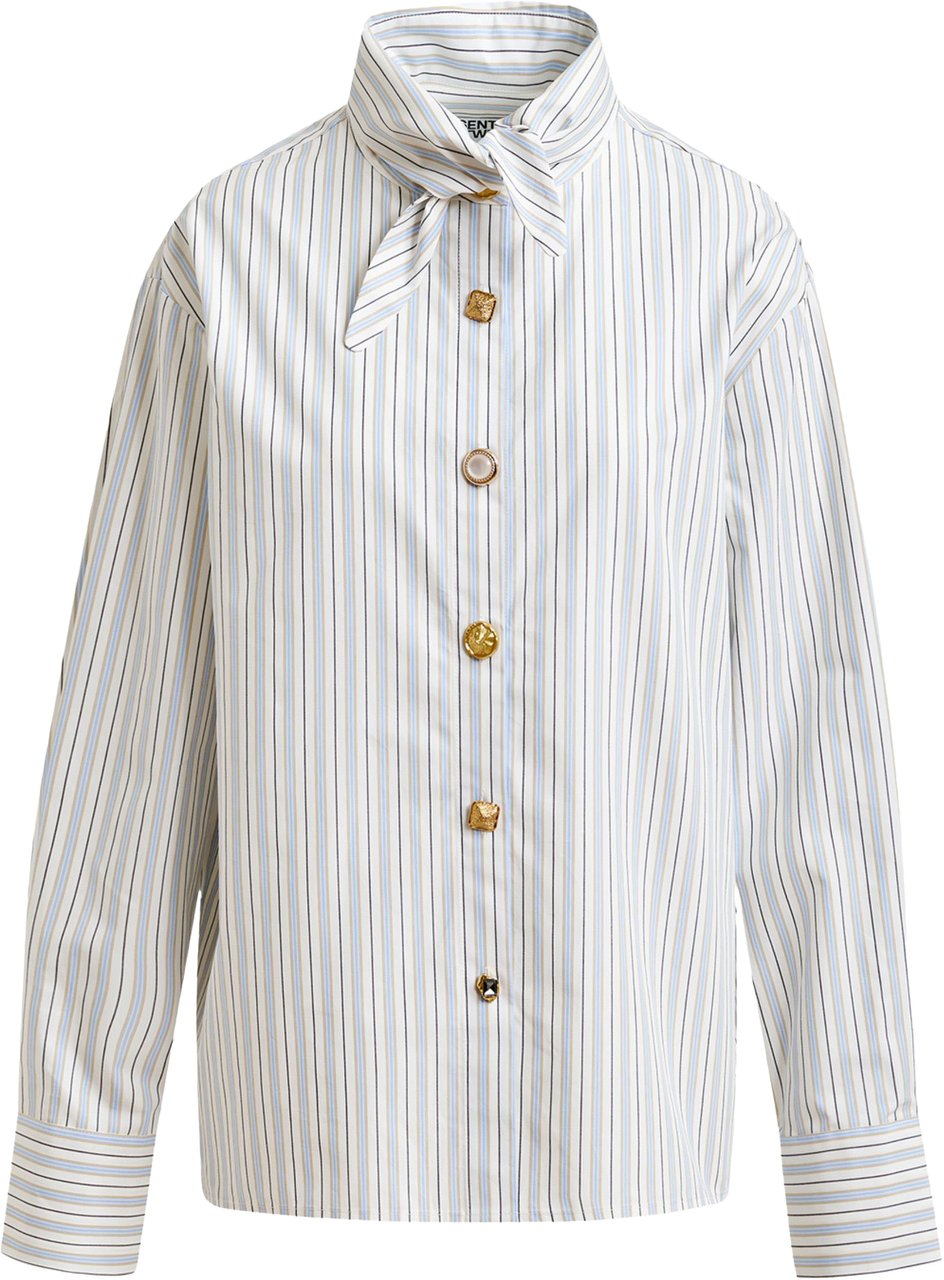 Essentiel Antwerp Essentiel Antwerp Pointy Collar Shirt Blouses Lichtblauw Jomato Blauw