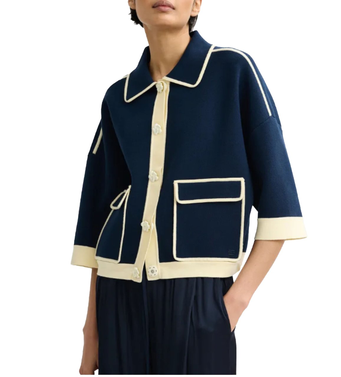 Essentiel Antwerp Essentiel Antwerp Knit Cardigan Vesten Donkerblauw Jugly Blauw