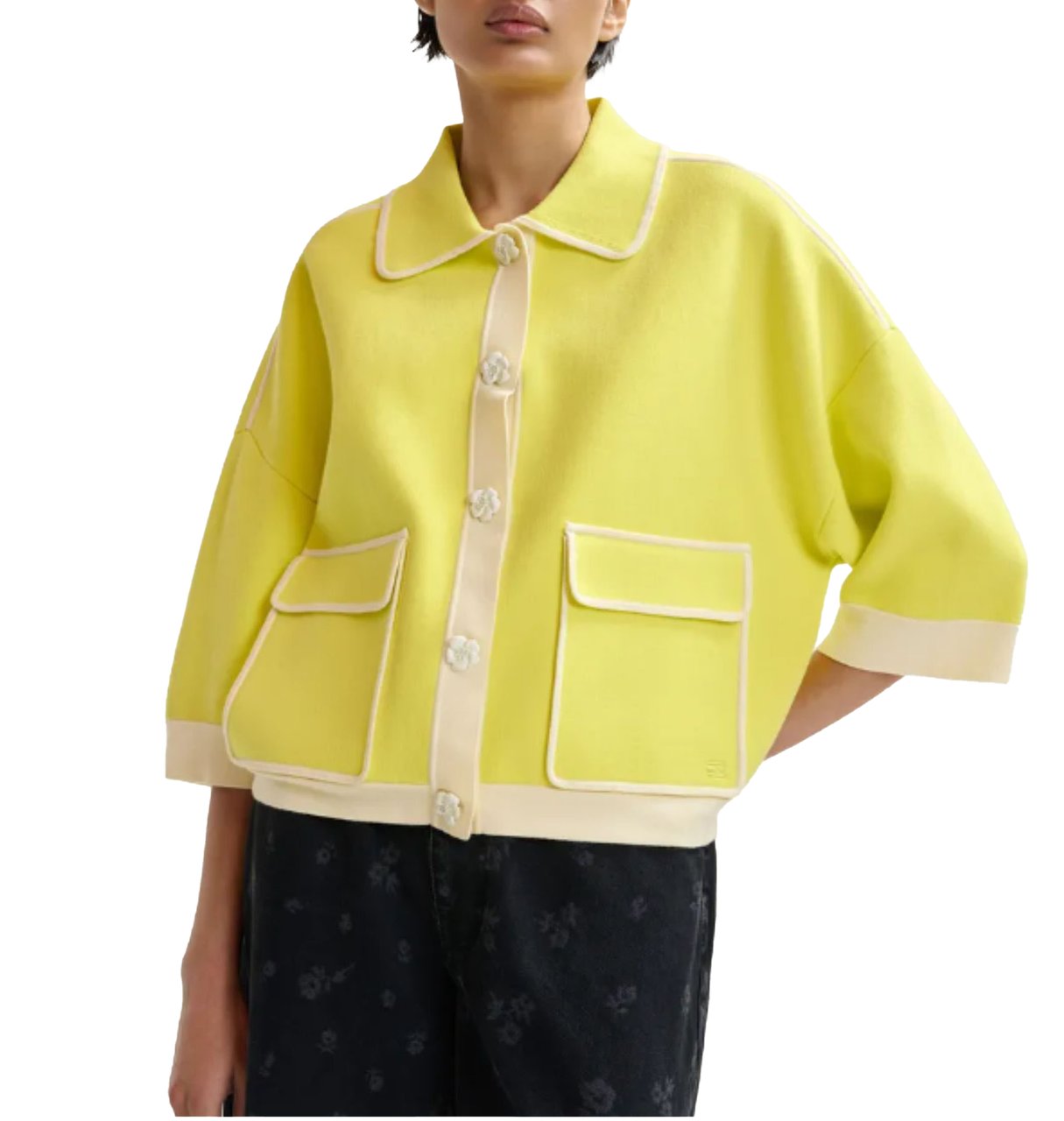 Essentiel Antwerp Essentiel Antwerp Knit Cardigan Vesten Geel Jugly Geel