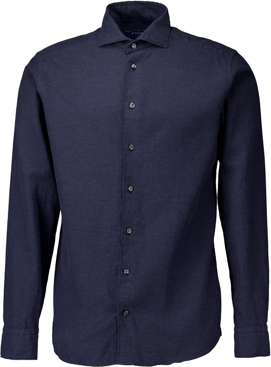 Eton Eton Flannel Shirt Lange Mouw Overhemden Donkerblauw 100012050 Blauw