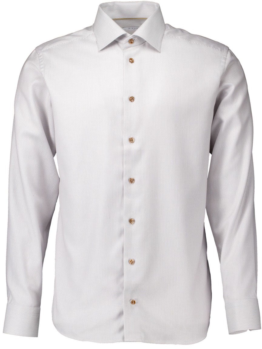 Eton Eton Semi Solid Signature Twil Shirt Lange Mouw Overhemden Beige 100012175 Beige