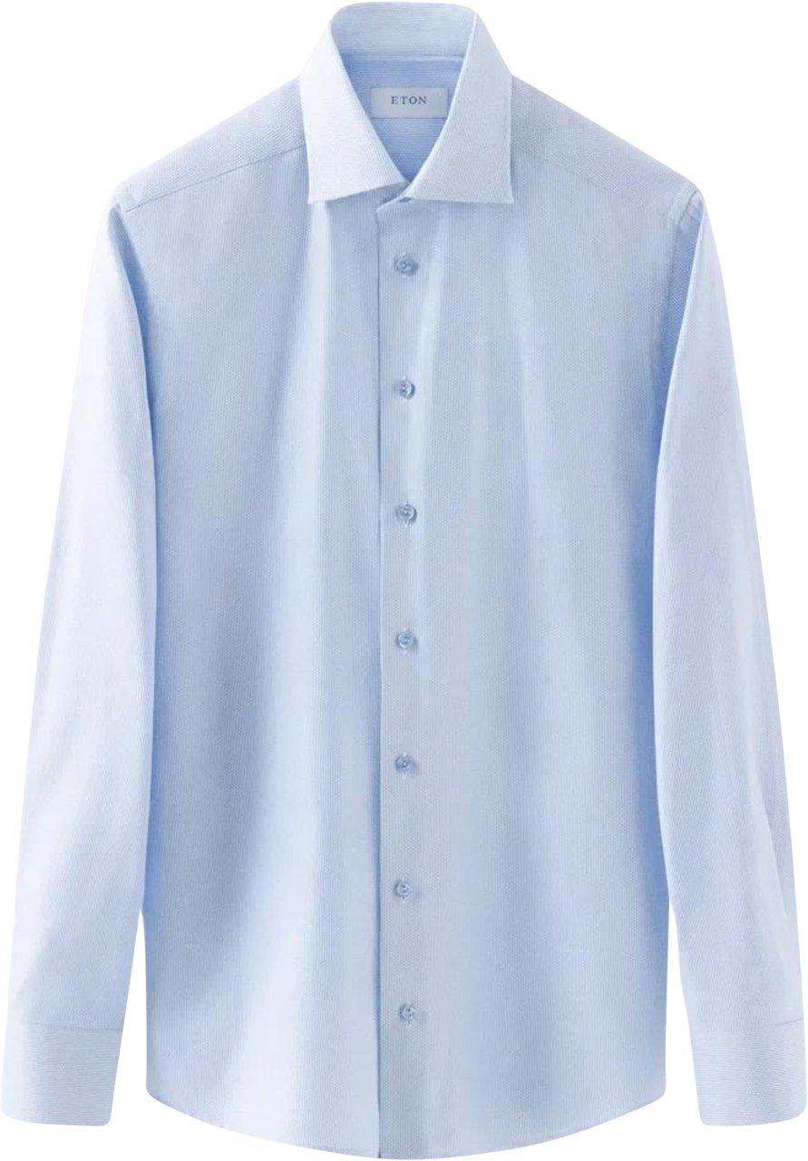 Eton Eton Semi Solid Signature Twil Shirt Lange Mouw Overhemden Lichtblauw 100012175 Blauw