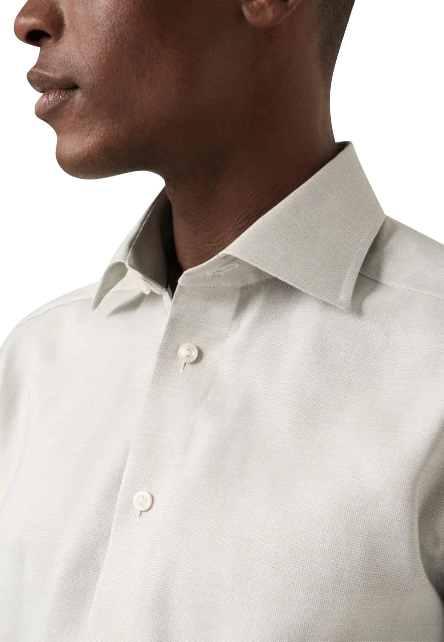 Eton Eton Twill Lange Mouw Overhemden Beige 100012258 Beige
