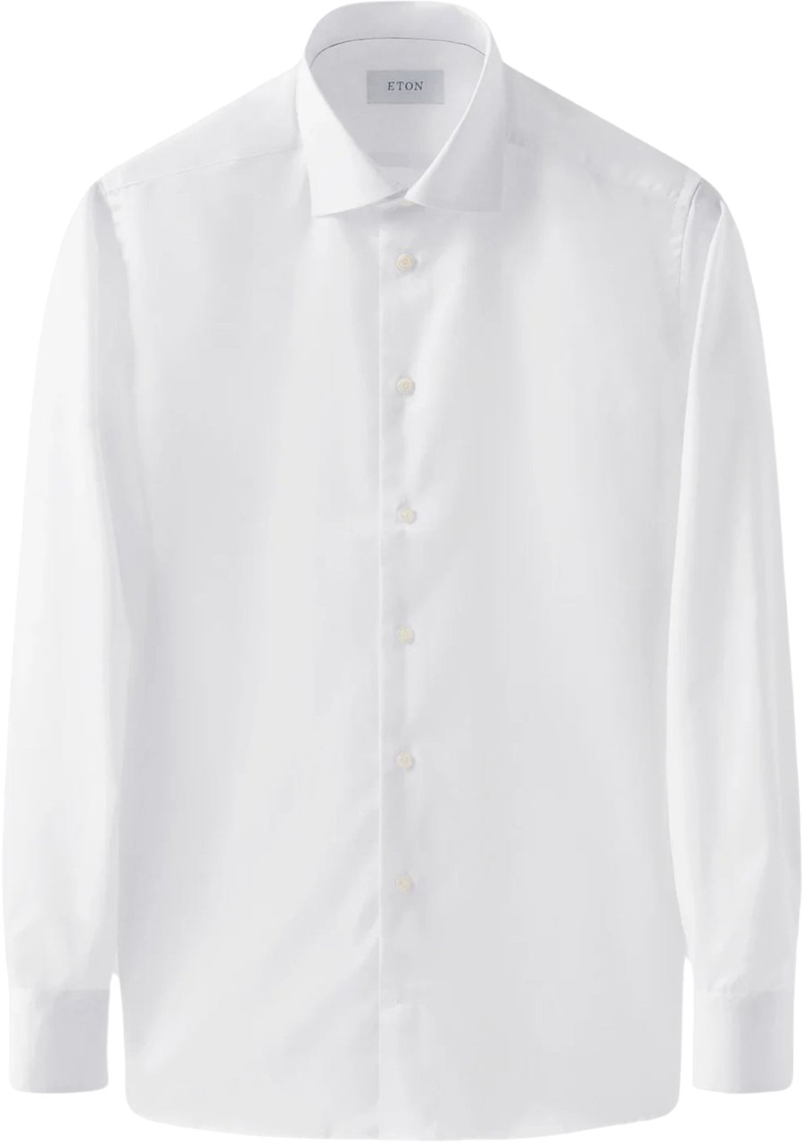 Eton Eton Solid Signature Twill Shirt Lange Mouw Overhemden Wit 100012342 Wit