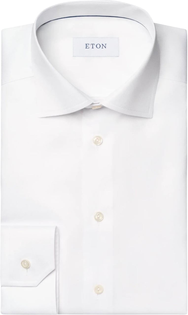 Eton Eton Solid Signature Twill Shirt Lange Mouw Overhemden Wit 100012342 Wit
