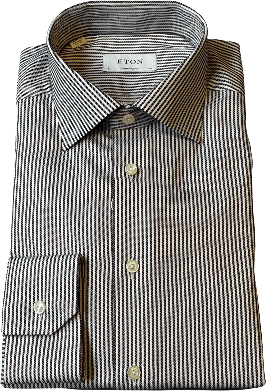 Eton Eton Striped Signature Twill Shirt Lange Mouw Overhemden Grijs 100012616 Grijs