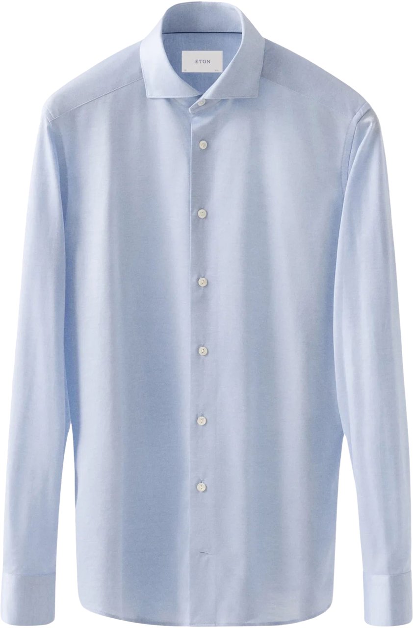 Eton Eton Filo De Scozia Oxford Shirt Lange Mouw Overhemden Lichtblauw 100013016 Blauw