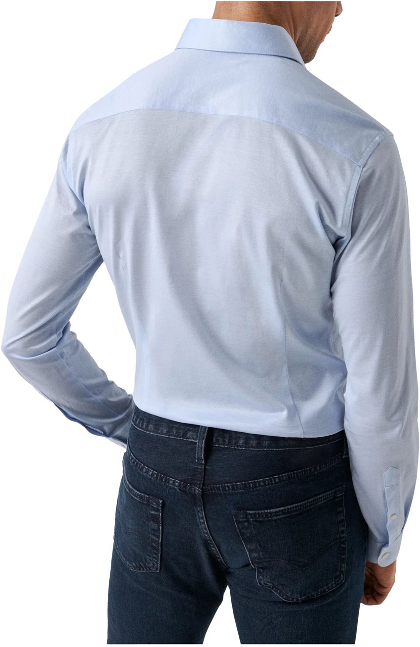 Eton Eton Filo De Scozia Oxford Shirt Lange Mouw Overhemden Lichtblauw 100013016 Blauw