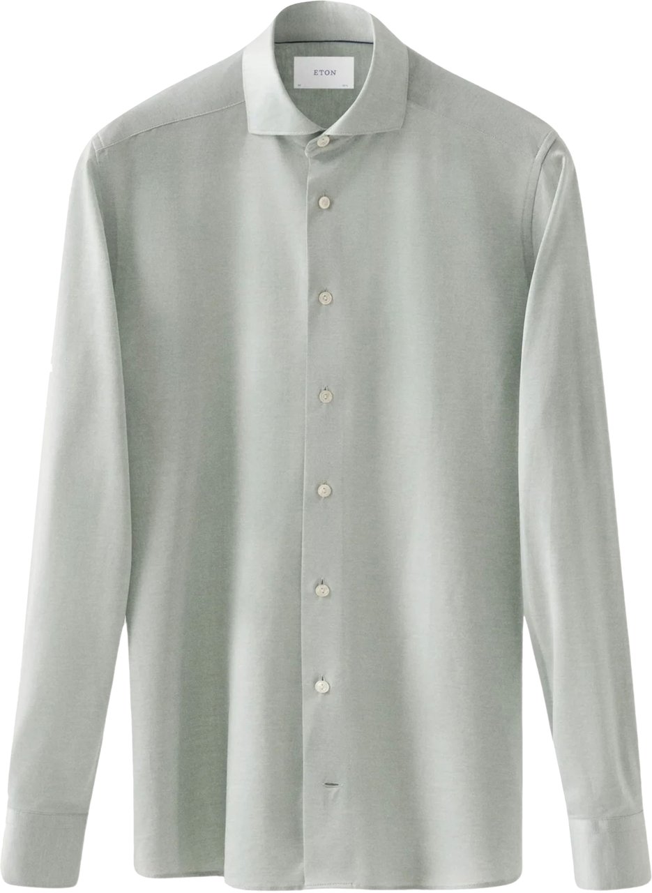 Eton Eton Filo De Scozia Oxford Shirt Lange Mouw Overhemden Lichtgroen 100013016 Groen