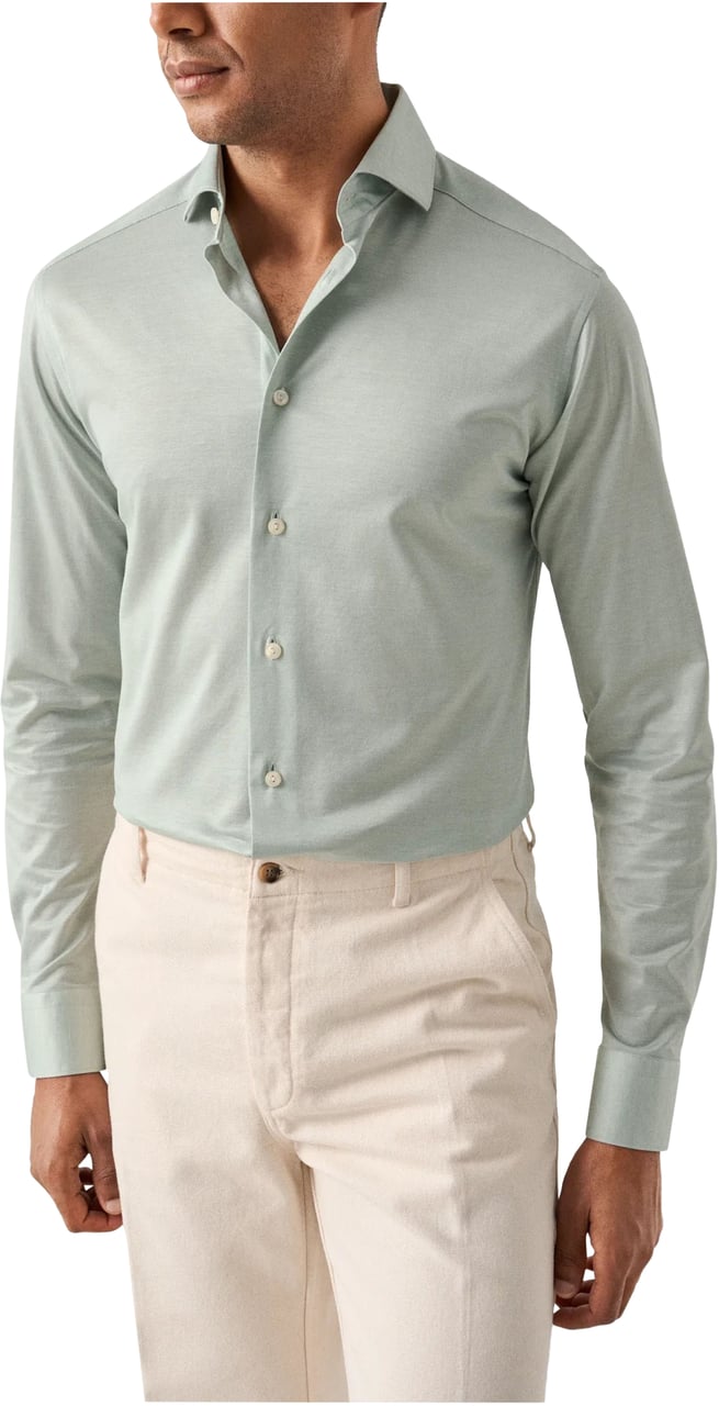 Eton Eton Filo De Scozia Oxford Shirt Lange Mouw Overhemden Lichtgroen 100013016 Groen