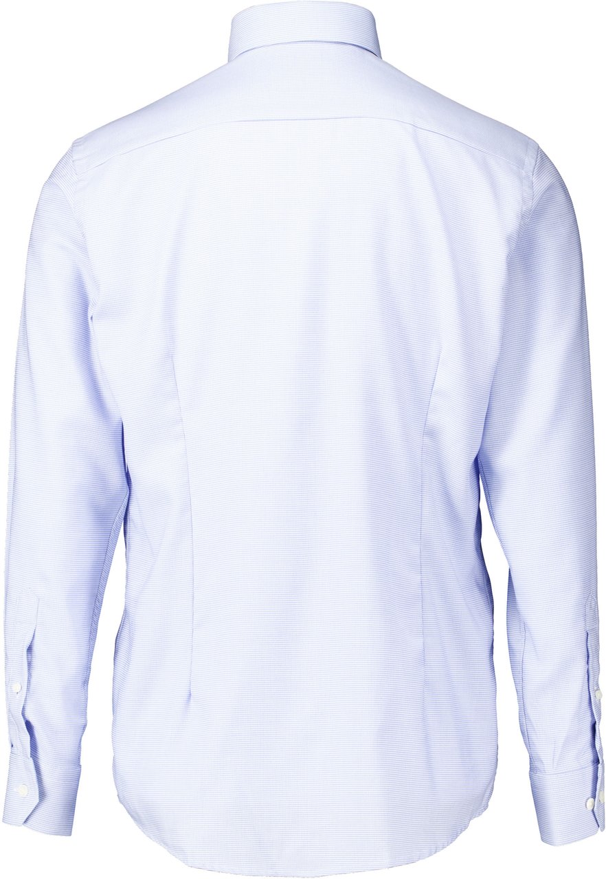 Eton Eton Semi Solid Effect Dobby Shirt Lange Mouw Overhemden Lichtblauw 100013824 Blauw