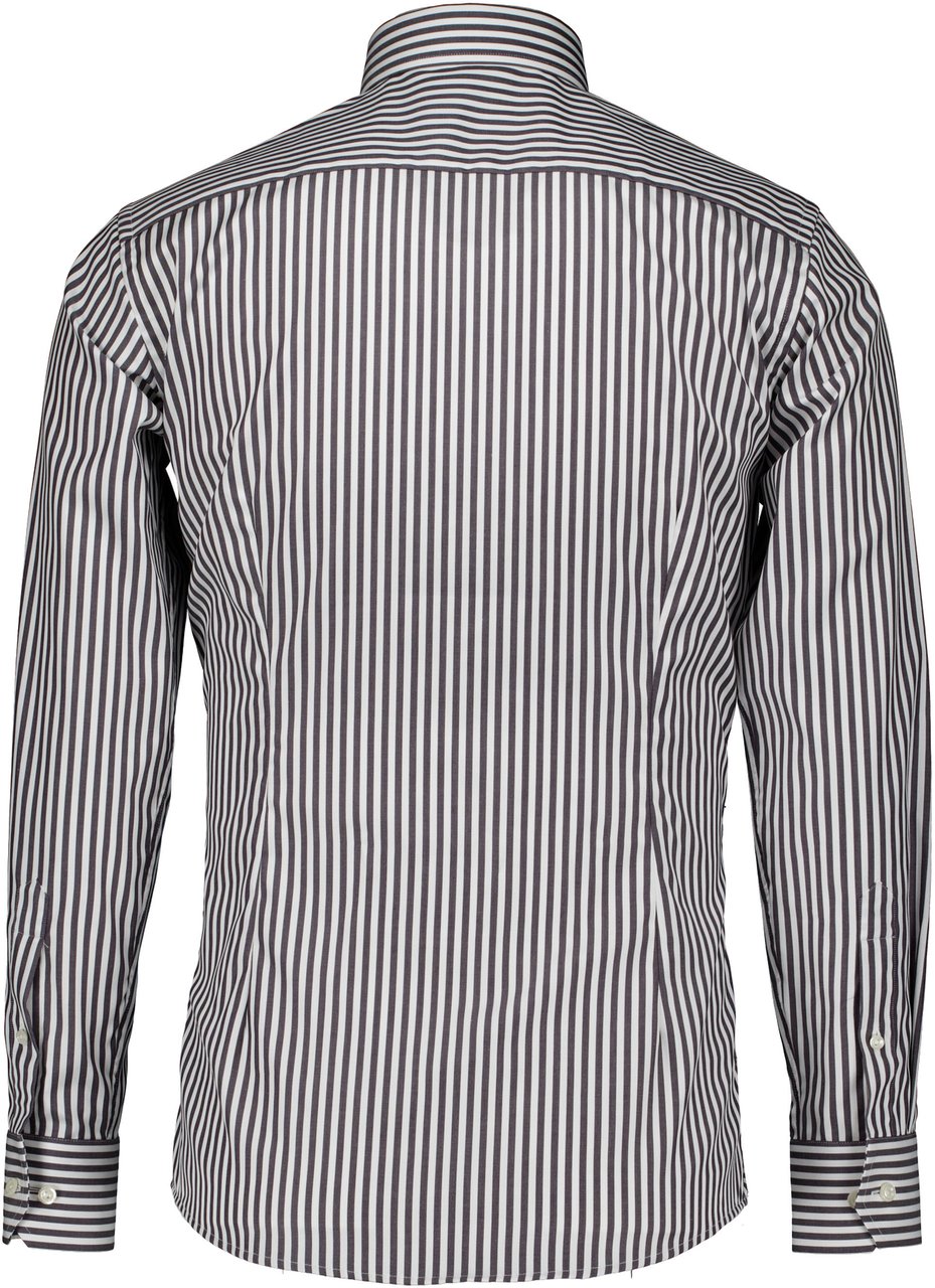 Eton Eton Bengal Striped Signature Twill Shirt Lange Mouw Overhemden Donkergrijs 100013934 Grijs