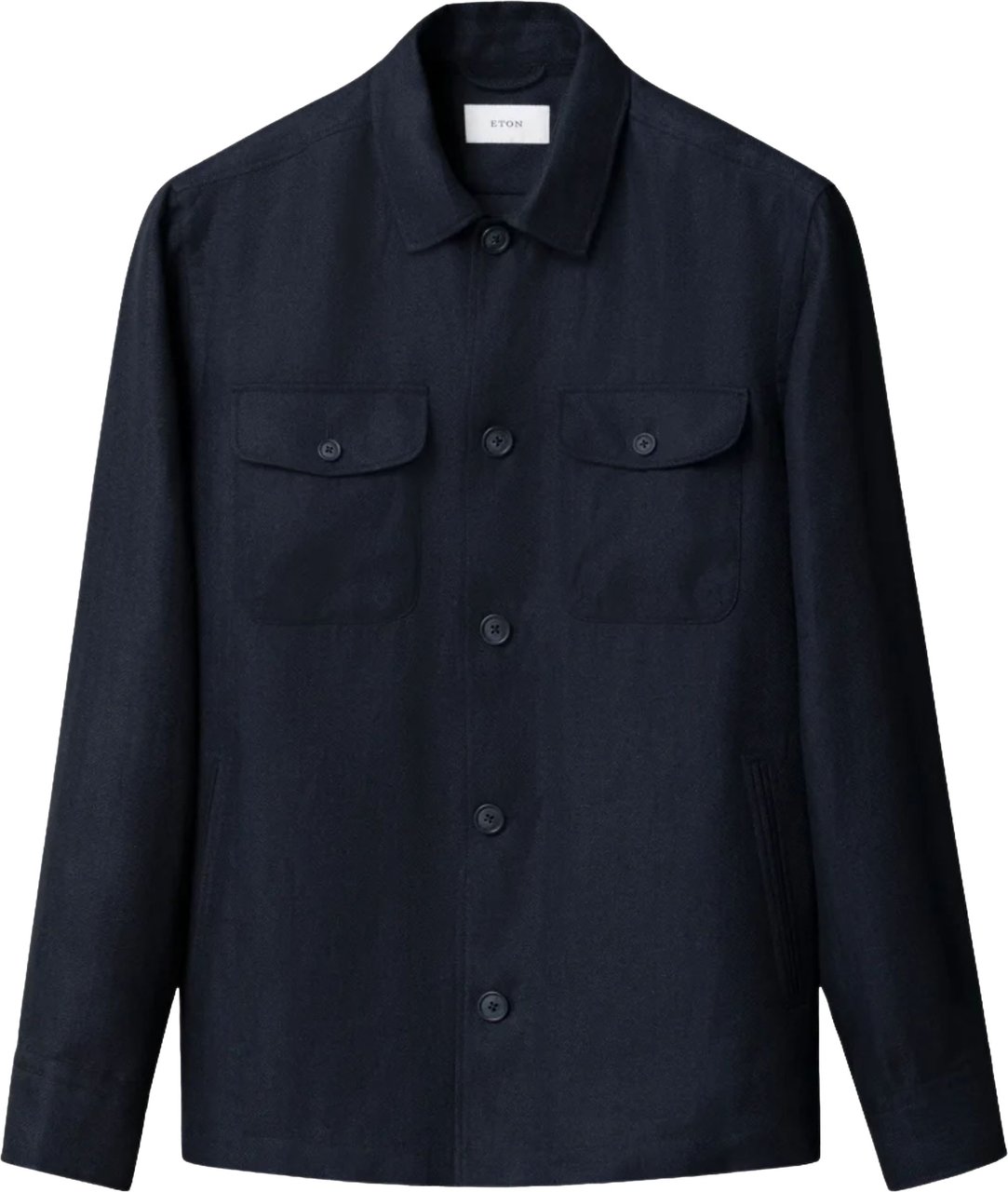 Eton Four Pocket Linen Lyocell Shirt Jacket Overshirts Donkerblauw 100014699 Blauw