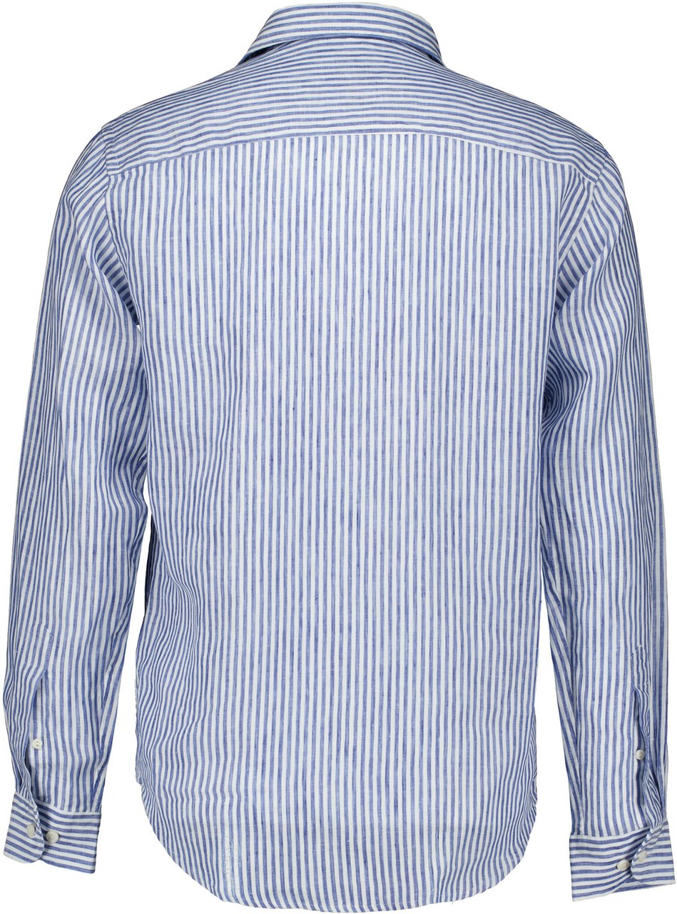 Eton Eton Striped Linen Shirt Lange Mouw Overhemden Lichtblauw 100014794 Blauw