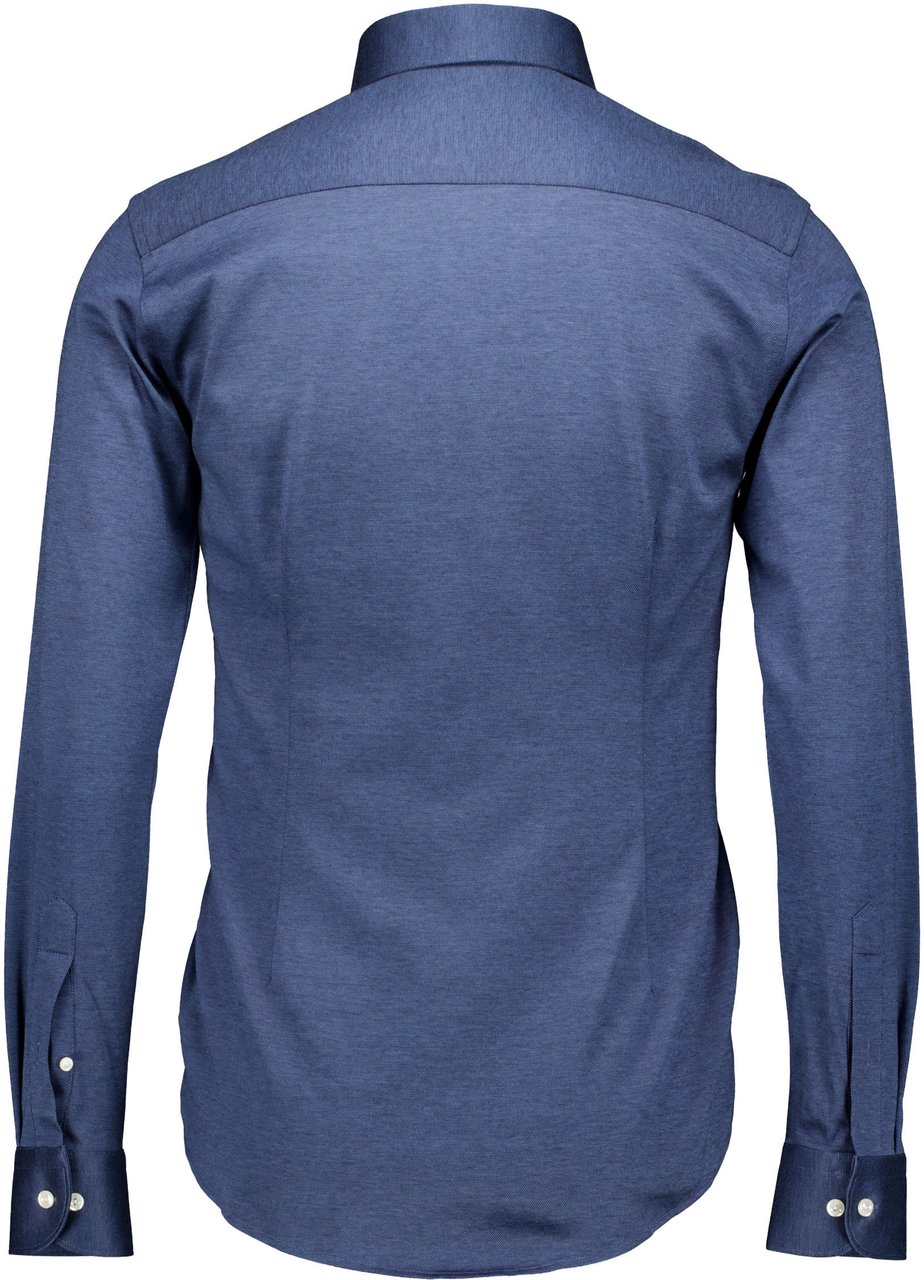 Eton Filo Di Scozia Knit Shirt Lange Mouw Overhemden Blauw 100014987 Blauw