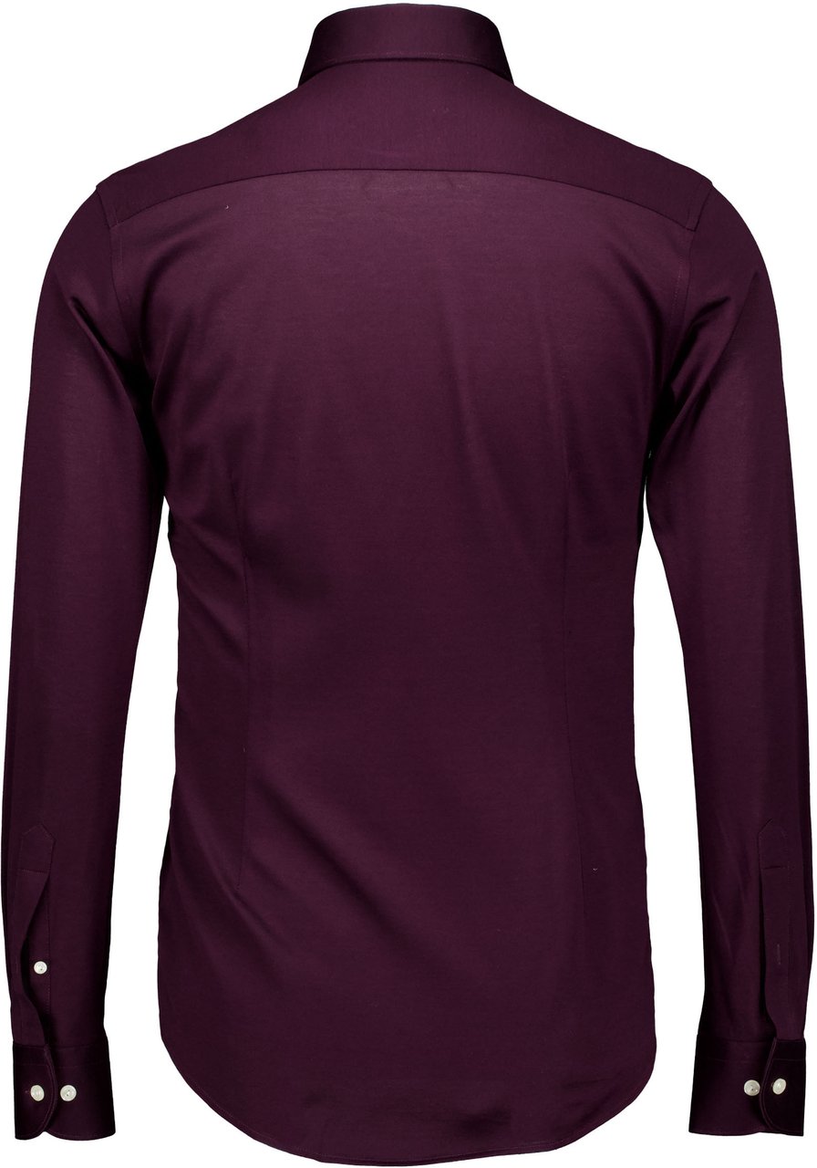 Eton Filo Di Scozia Knit Shirt Lange Mouw Overhemden Bordeaux 100014987 Rood
