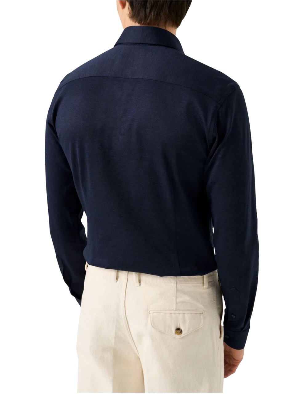 Eton Eton Filo Di Scozia Knit Shirt Lange Mouw Overhemden Donkerblauw 100014987 Blauw