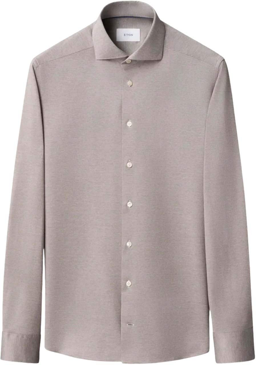 Eton Eton Filo Di Scozia Knit Shirt Lange Mouw Overhemden Grijs 100014987 Grijs