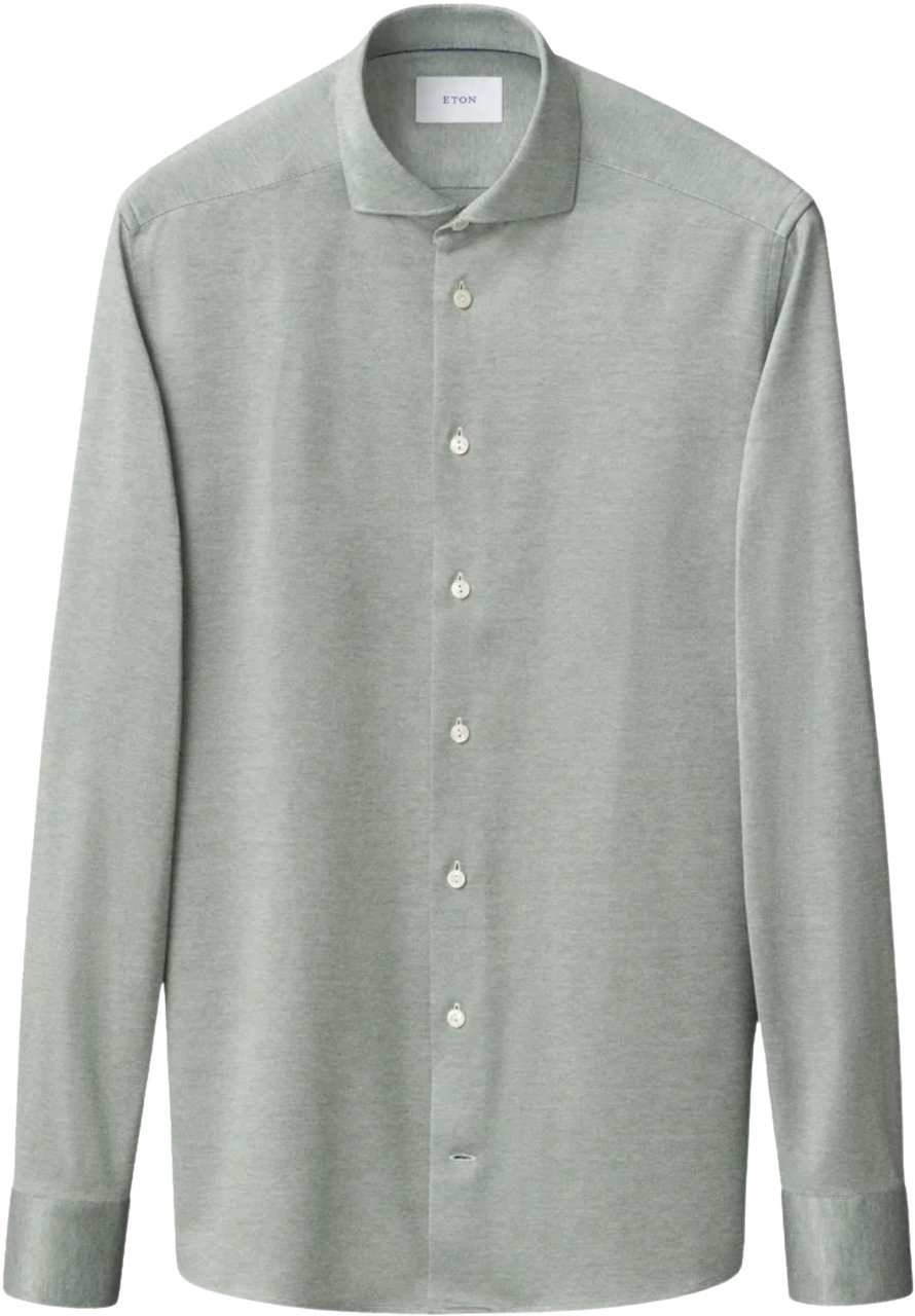 Eton Eton Filo Di Scozia Knit Shirt Lange Mouw Overhemden Lichtgroen 100014987 Groen