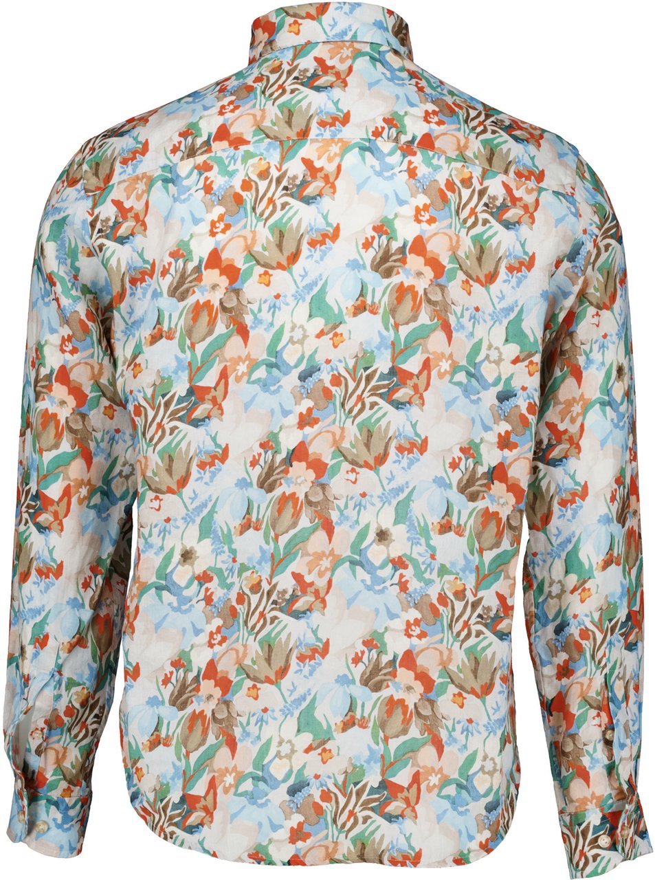 Eton Eton Floral Linen Print Shirt Lange Mouw Overhemden Oranje 100015064 Oranje
