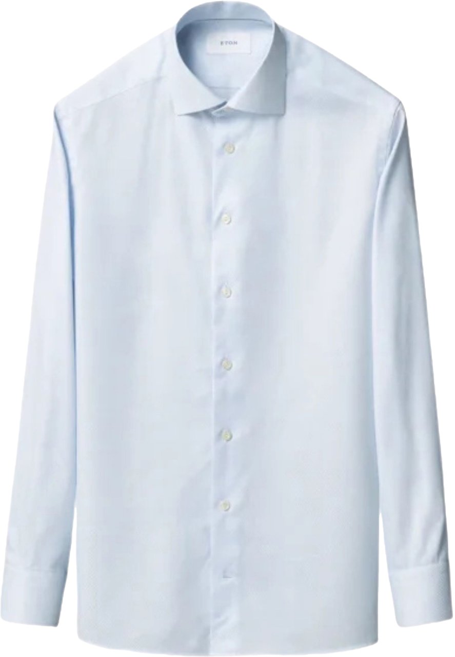 Eton Eton Semi Solid Cotton Lyocell Shirt Lange Mouw Overhemden Lichtblauw 100015130 Blauw