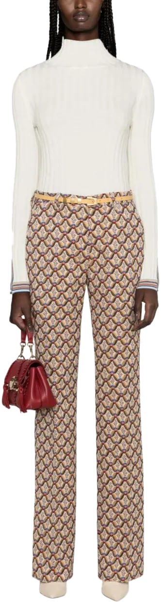 Etro maglia collo alto white Wit