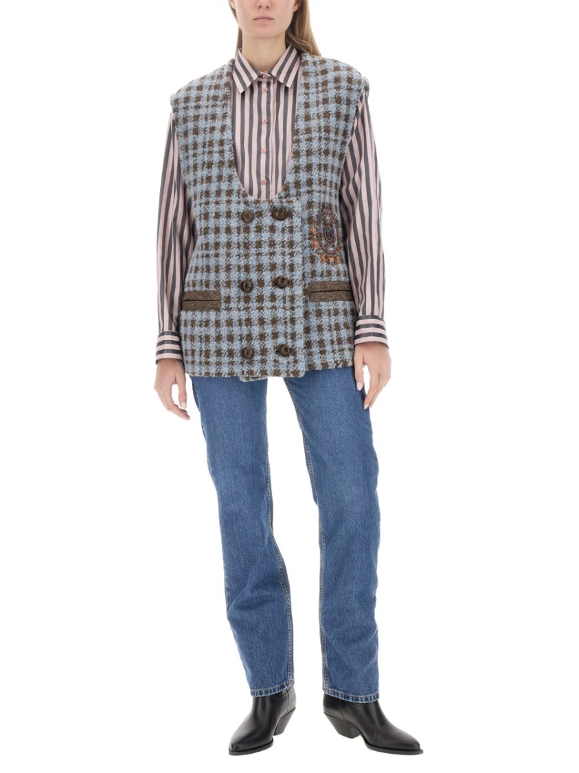 Etro Houndstooth Over Vest Divers