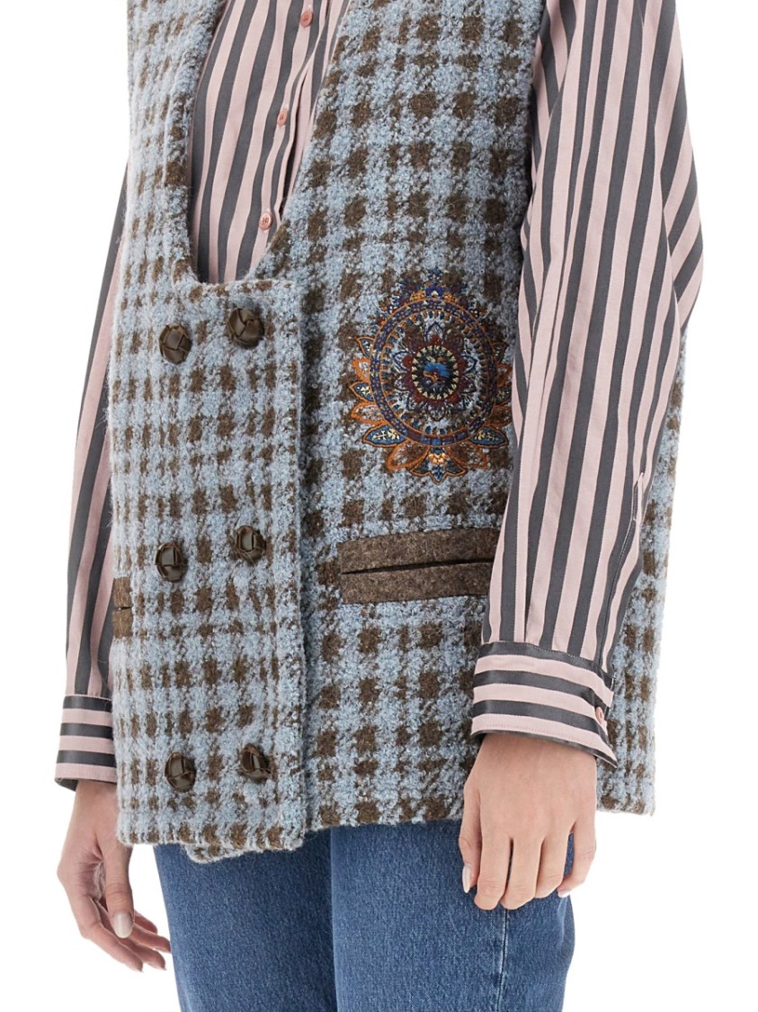 Etro Houndstooth Over Vest Divers