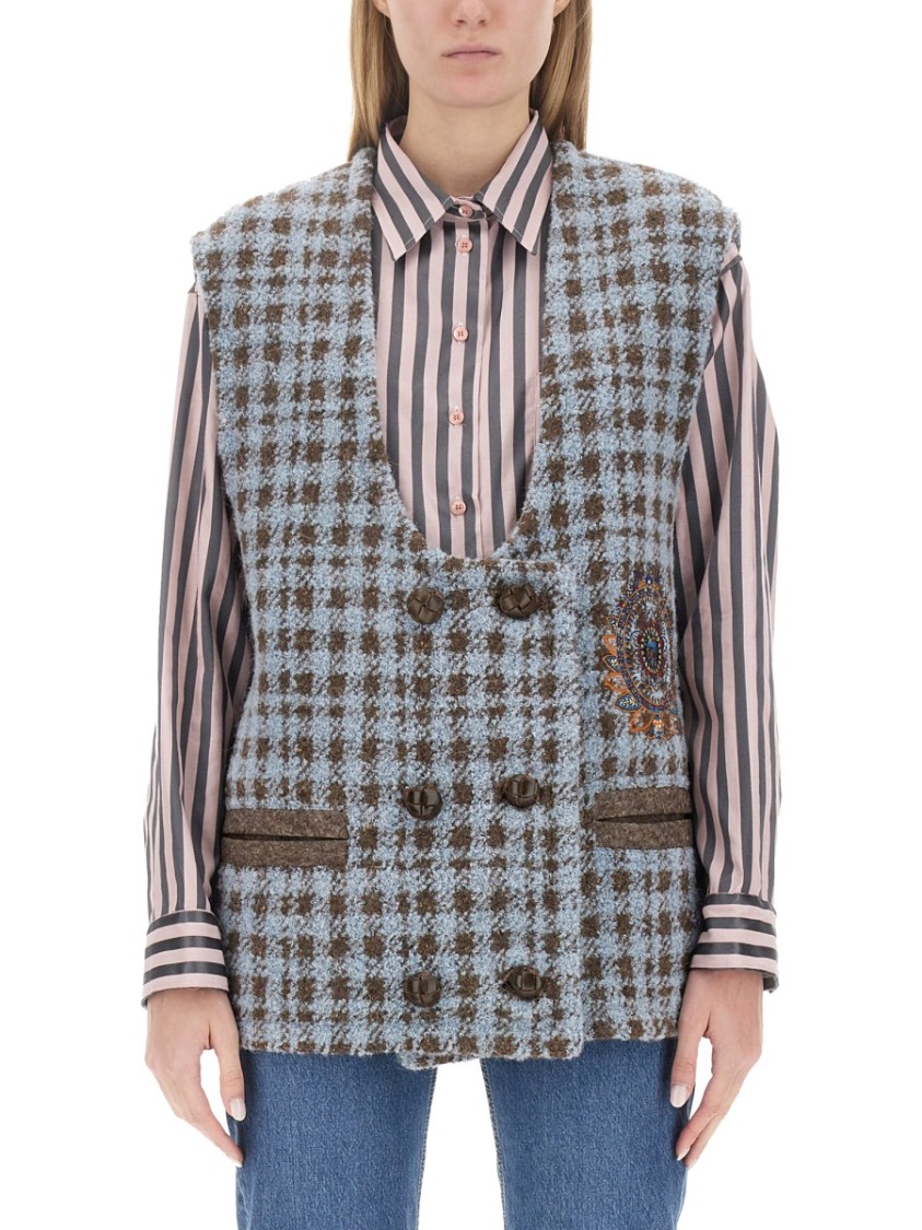 Etro Houndstooth Over Vest Divers