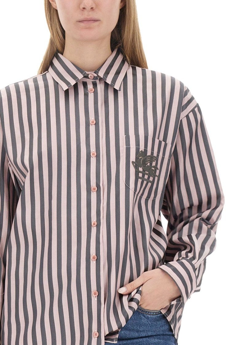 Etro Striped Oversized Shirt Roze