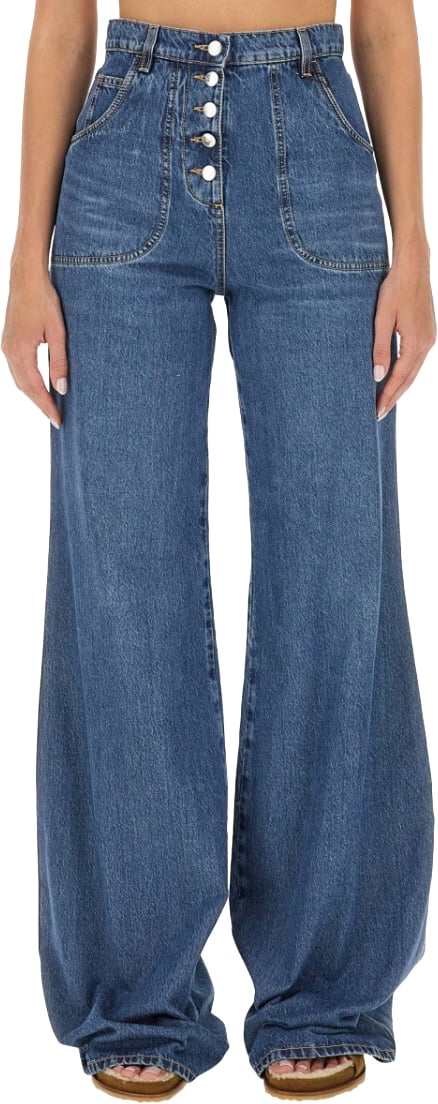 Etro High-Waisted Skinny Fit Jeans Blauw