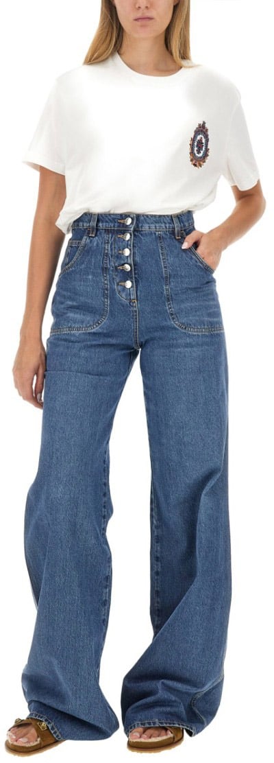 Etro High-Waisted Skinny Fit Jeans Blauw
