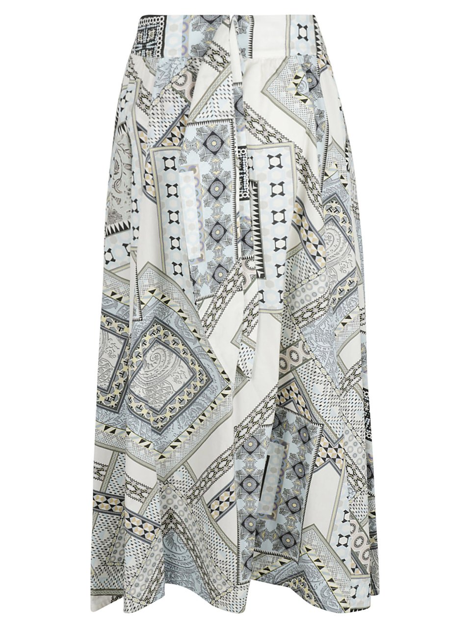 Etro Flowing White Cotton Skirt Wit