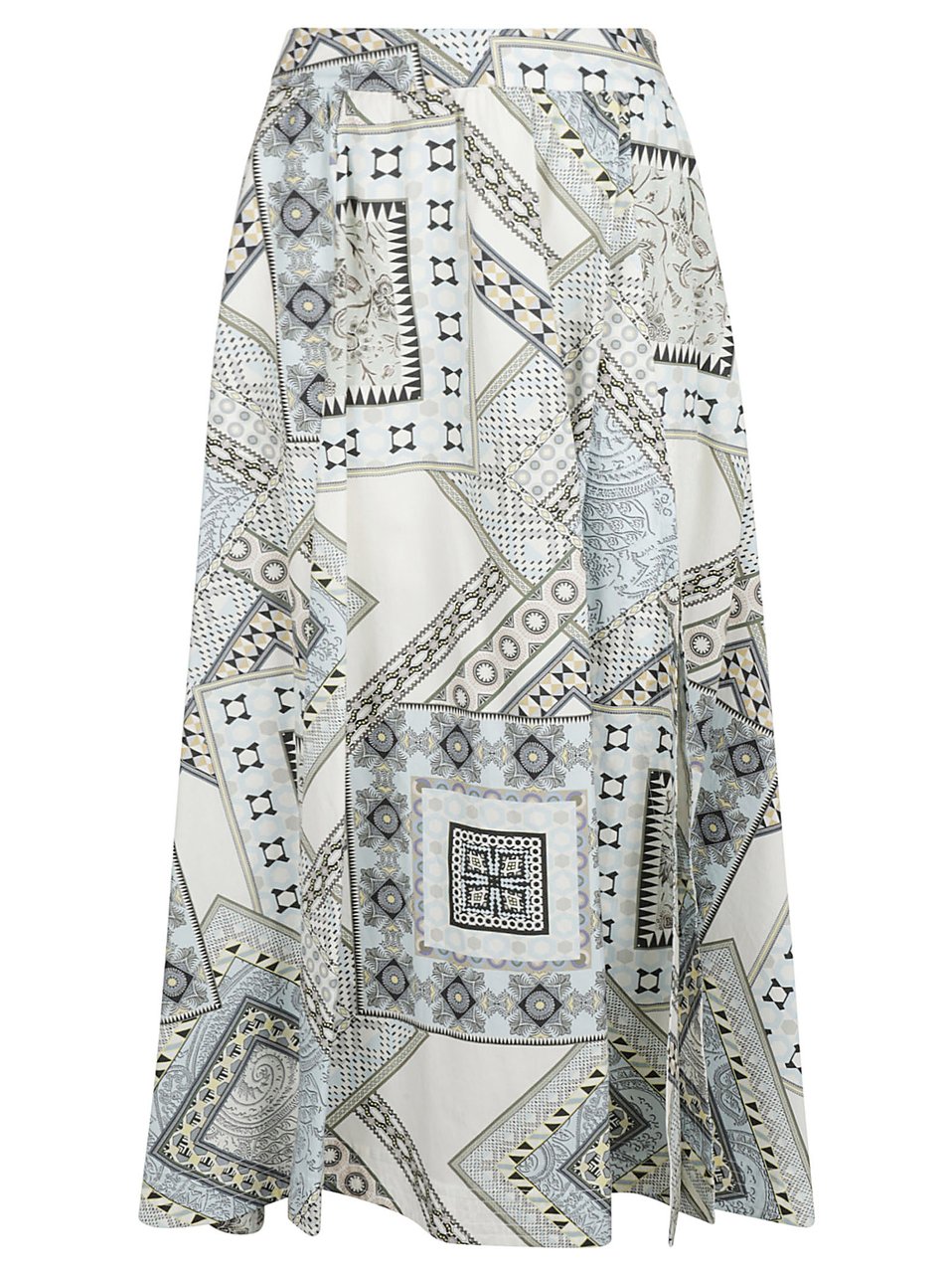 Etro Flowing White Cotton Skirt Wit