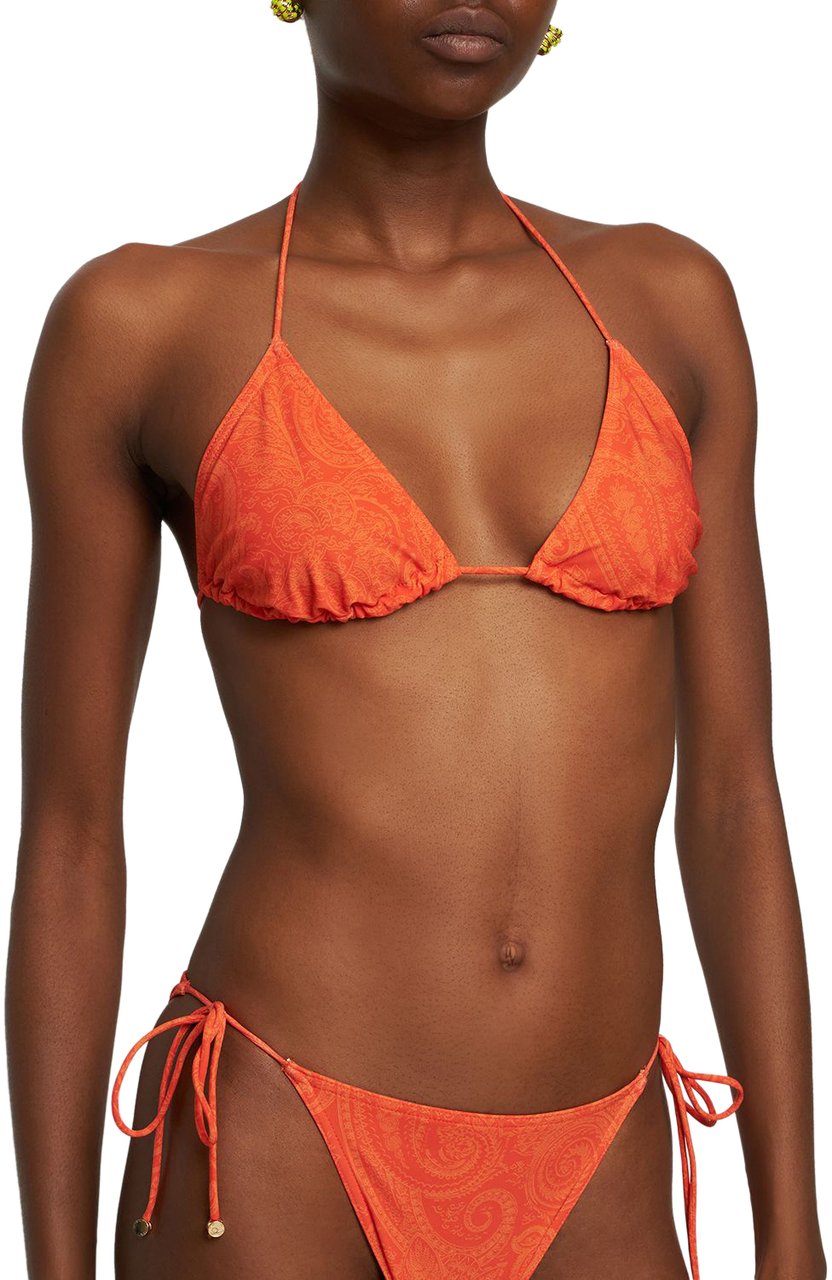 Etro Orange bikini with adjustable triangle top Oranje