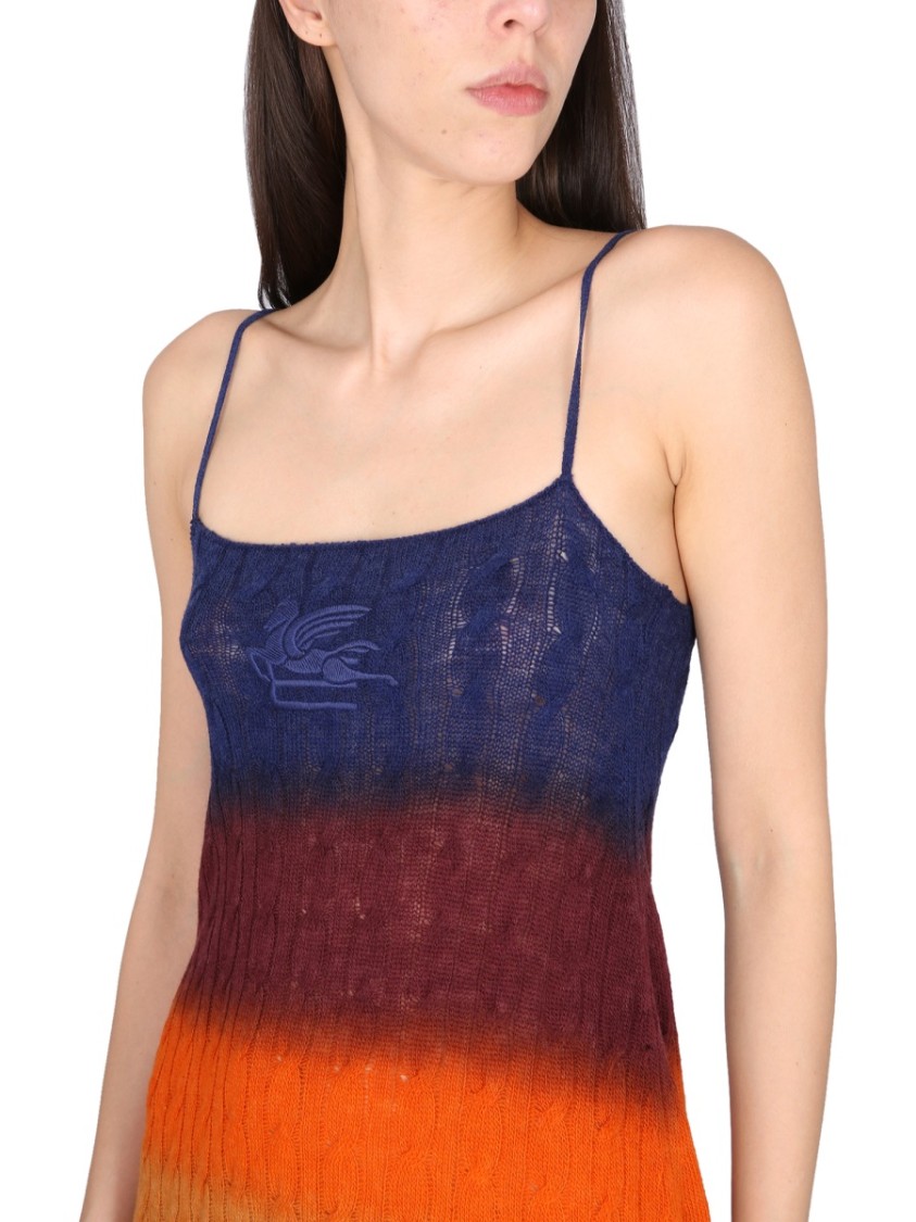 Etro Shaded Wool Mini Dress Neutraal