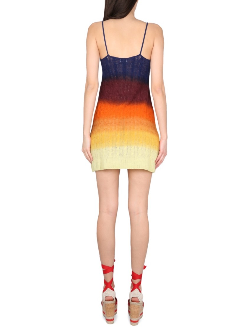 Etro Shaded Wool Mini Dress Neutraal