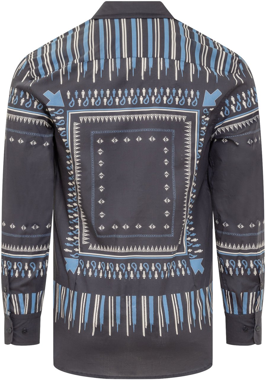 Etro Camicia Geometrica Blauw