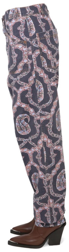 Etro Paisley Denim Pants Grijs