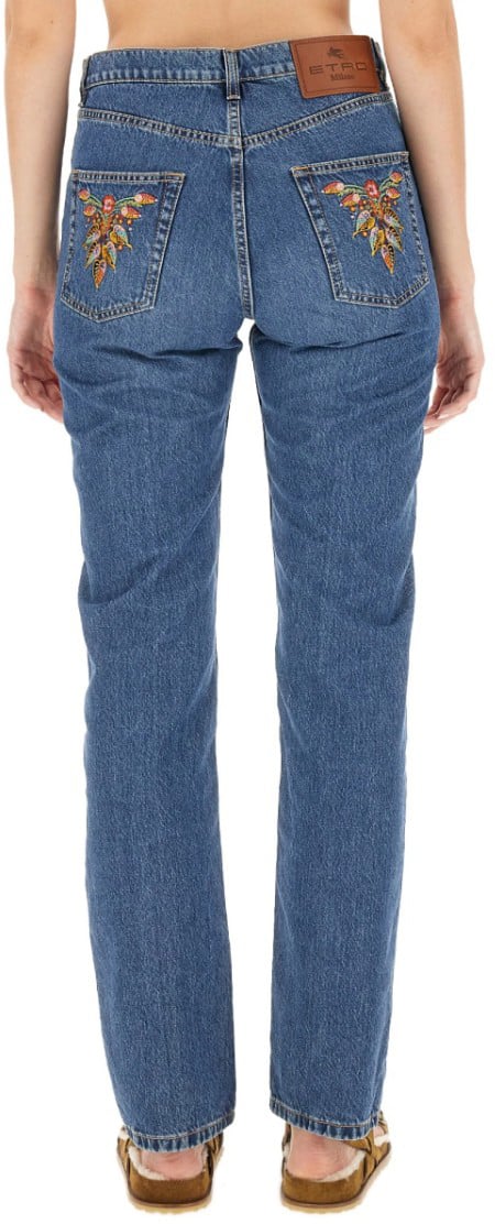 Etro Regular Fit Denim Jeans Blauw