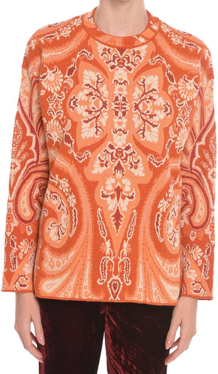Etro Etro Intarsia-Pattern Jumper Oranje