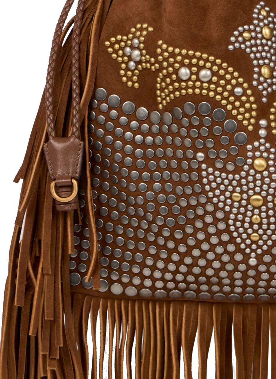 Etro Kalispera Medium Studs Fringes Bruin