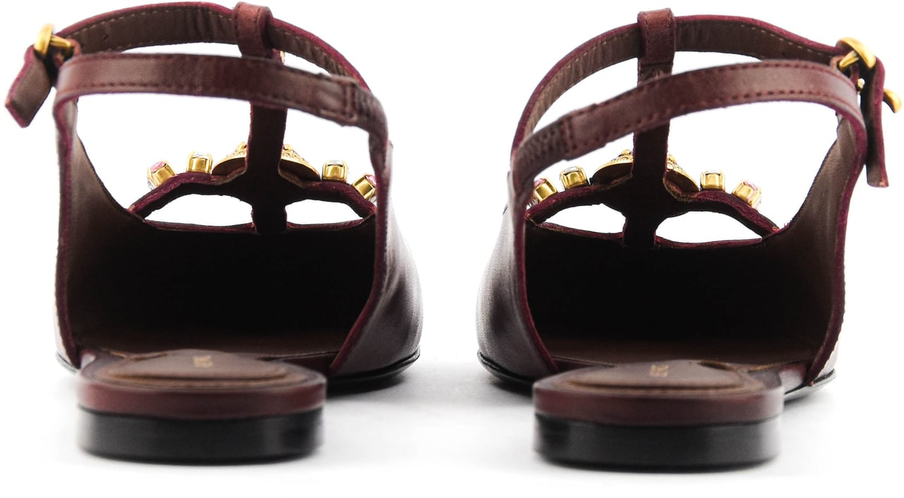 Etro T-bar Slingback Ballerina Bordeaux Rood