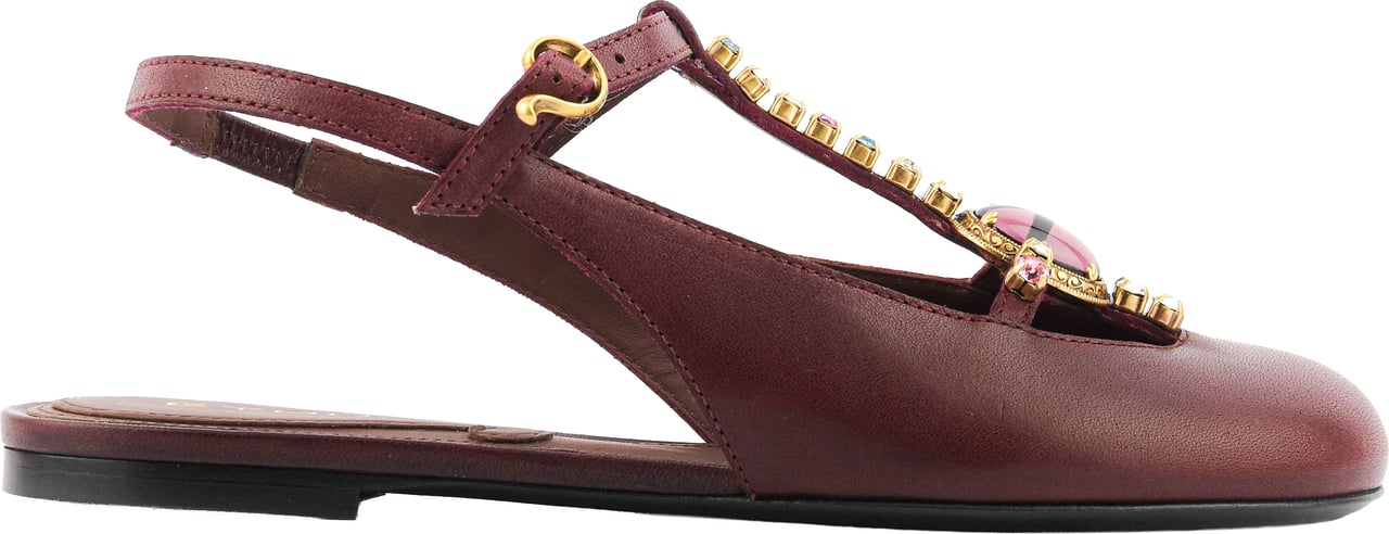 Etro T-bar Slingback Ballerina Bordeaux Rood
