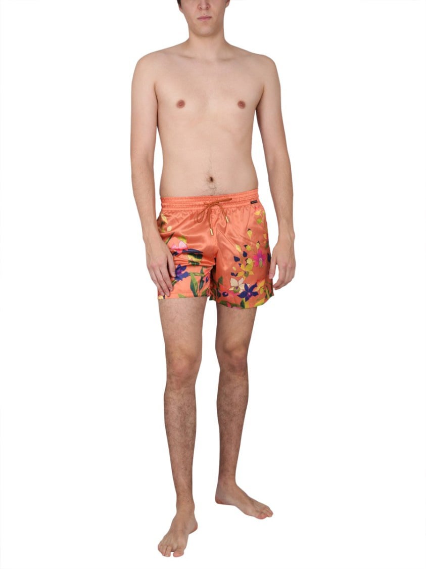 Etro Floral Print Swimsuit Oranje