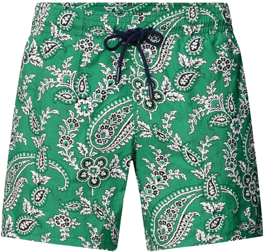 Etro Paisley Print Logo Swim Shorts Groen