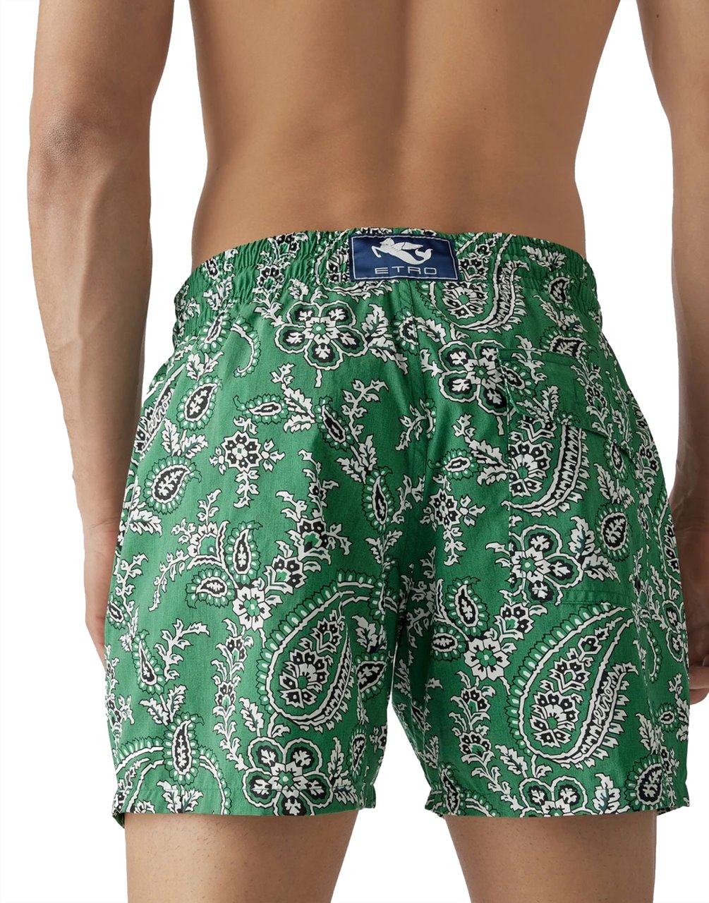 Etro Paisley Print Logo Swim Shorts Groen