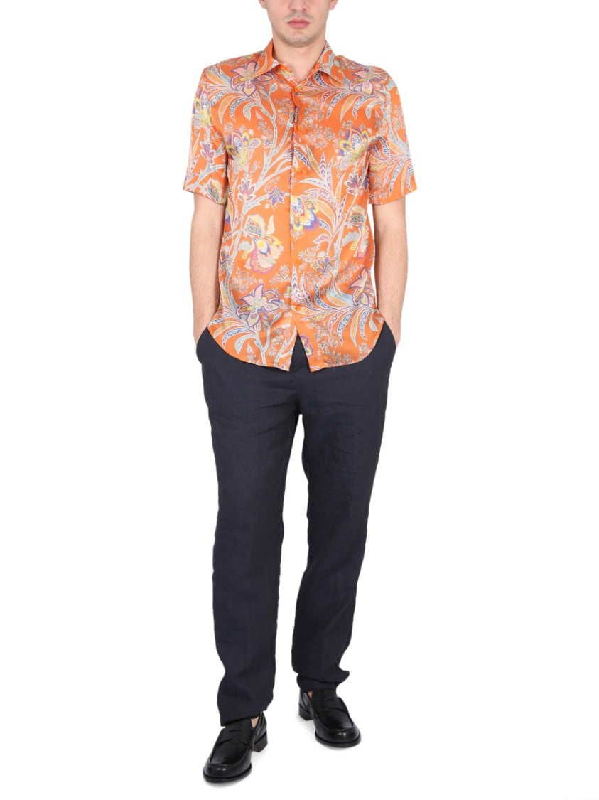 Etro Floral Print Shirt Oranje