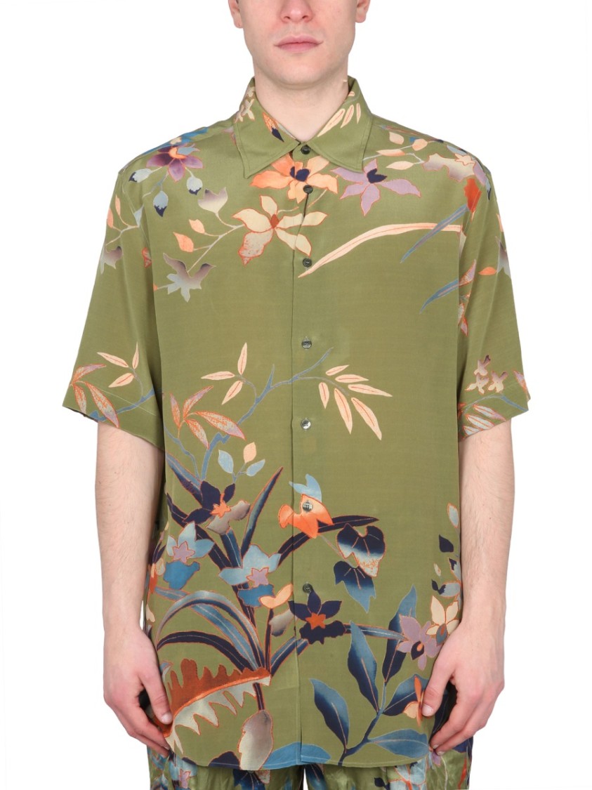 Etro Vibrant Floral Print Shirt Groen